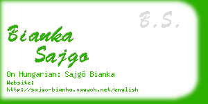 bianka sajgo business card