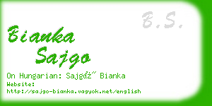 bianka sajgo business card